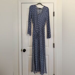 Lulu's Blue Floral Maxi Dress